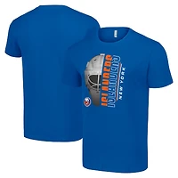 Men's Starter Royal New York Islanders Half Helmet Logo T-Shirt