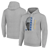 Men's Starter Heather Gray Buffalo Sabres Half Helmet Fleece Pullover Hoodie