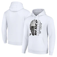 Men's Starter White St. Louis Blues Half Helmet Fleece Pullover Hoodie