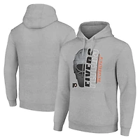 Men's Starter Heather Gray Philadelphia Flyers Half Helmet Fleece Pullover Hoodie