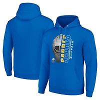 Men's Starter Royal Buffalo Sabres Half Helmet Fleece Pullover Hoodie