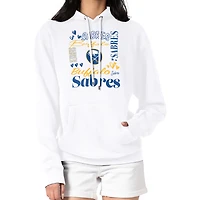 Women's G-III 4Her by Carl Banks White Buffalo Sabres Collage Team Graphic Tri-Blend Fleece Pullover Hoodie