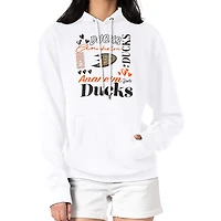 Women's G-III 4Her by Carl Banks White Anaheim Ducks Collage Team Graphic Tri-Blend Fleece Pullover Hoodie