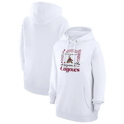 Women's G-III 4Her by Carl Banks White Arizona Coyotes Collage Team Graphic Tri-Blend Fleece Pullover Hoodie