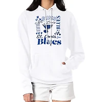Women's G-III 4Her by Carl Banks White St. Louis Blues Collage Team Graphic Tri-Blend Fleece Pullover Hoodie