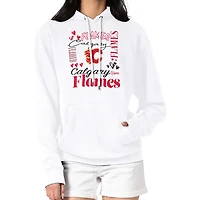 Women's G-III 4Her by Carl Banks White Calgary Flames Collage Team Graphic Tri-Blend Fleece Pullover Hoodie