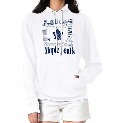 Women's G-III 4Her by Carl Banks White Toronto Maple Leafs Collage Team Graphic Tri-Blend Fleece Pullover Hoodie
