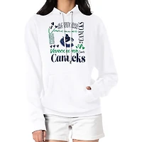Women's G-III 4Her by Carl Banks White Vancouver Canucks Collage Team Graphic Tri-Blend Fleece Pullover Hoodie