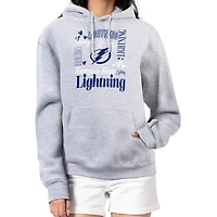 Women's G-III 4Her by Carl Banks Heather Gray Tampa Bay Lightning Collage Team Graphic Tri-Blend Fleece Pullover Hoodie