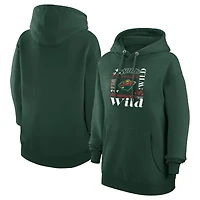 Women's G-III 4Her by Carl Banks Olive Minnesota Wild Collage Team Graphic Tri-Blend Fleece Pullover Hoodie
