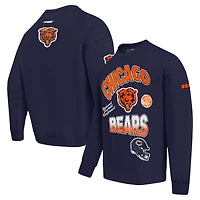Men's Pro Standard Navy Chicago Bears Turn It Up Drop Shoulder Pullover Sweatshirt