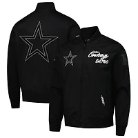 Men's Pro Standard Black Dallas Cowboys Paint The City Twill Full-Zip Jacket
