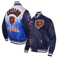 Men's Pro Standard Navy Chicago Bears Sublimated Satin Full-Snap Jacket