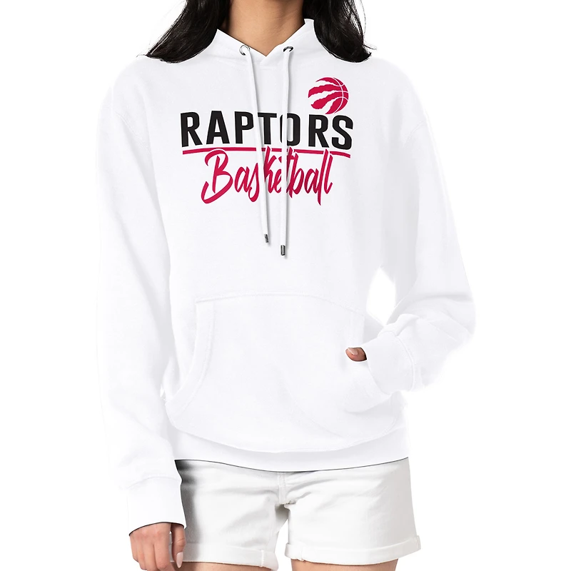 Women's G-III 4Her by Carl Banks White Toronto Raptors Graphics Fleece Pullover Hoodie