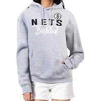 Women's G-III 4Her by Carl Banks Heather Gray Brooklyn Nets Graphics Fleece Pullover Hoodie