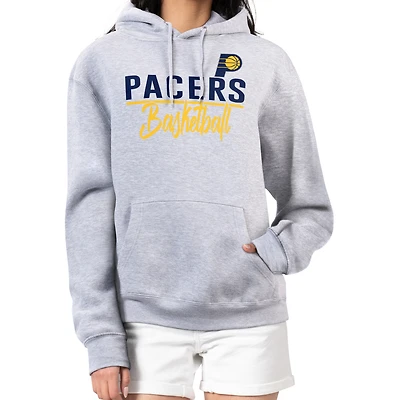 Women's G-III 4Her by Carl Banks Heather Gray Indiana Pacers Graphics Fleece Pullover Hoodie
