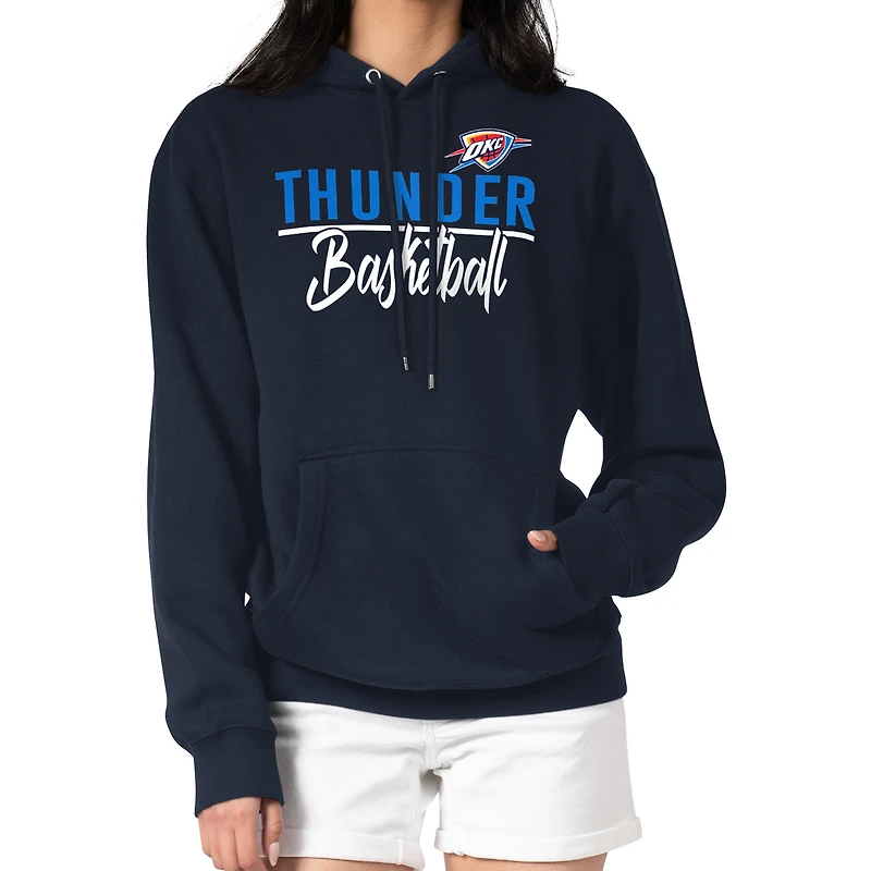 Women's G-III 4Her by Carl Banks Navy Oklahoma City Thunder Graphics Fleece Pullover Hoodie