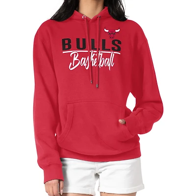 Women's G-III 4Her by Carl Banks Red Chicago Bulls Graphics Fleece Pullover Hoodie