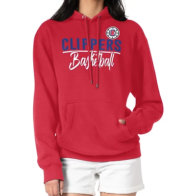 Women's G-III 4Her by Carl Banks Red LA Clippers Graphics Fleece Pullover Hoodie