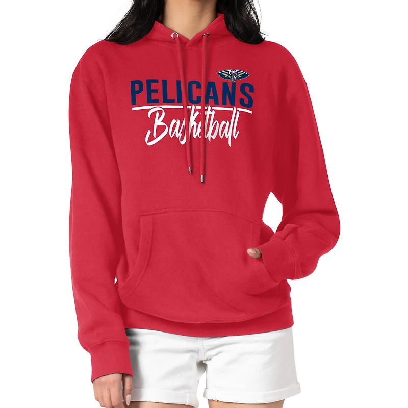 Women's G-III 4Her by Carl Banks Red New Orleans Pelicans Graphics Fleece Pullover Hoodie