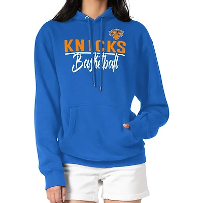 Women's G-III 4Her by Carl Banks Blue New York Knicks Graphics Fleece Pullover Hoodie