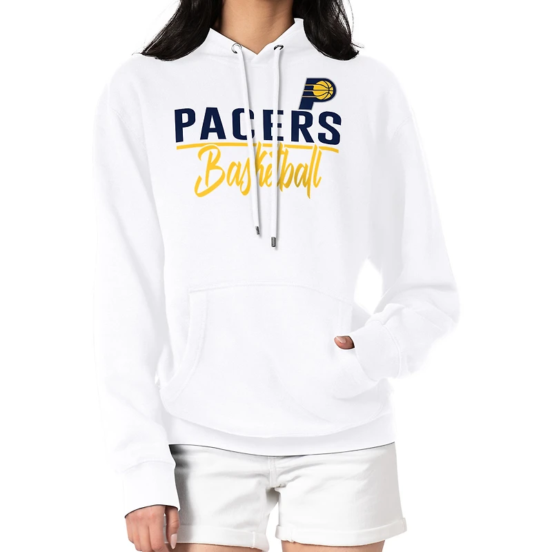 Women's G-III 4Her by Carl Banks White Indiana Pacers Graphics Fleece Pullover Hoodie