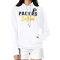 Women's G-III 4Her by Carl Banks White Indiana Pacers Graphics Fleece Pullover Hoodie