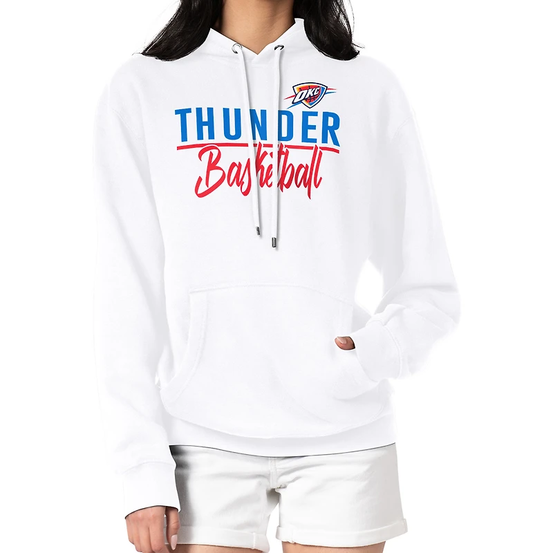 Women's G-III 4Her by Carl Banks White Oklahoma City Thunder Graphics Fleece Pullover Hoodie