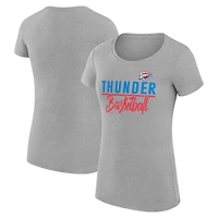 Women's G-III 4Her by Carl Banks  Heather Gray Oklahoma City Thunder Super-Slim Fit Lightweight Team Sport V-Neck T-Shirt