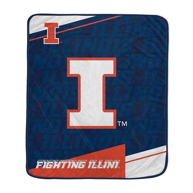 Pegasus Illinois Fighting Illini 50" x 60" Diagonal Ghost Ultra Soft Blanket