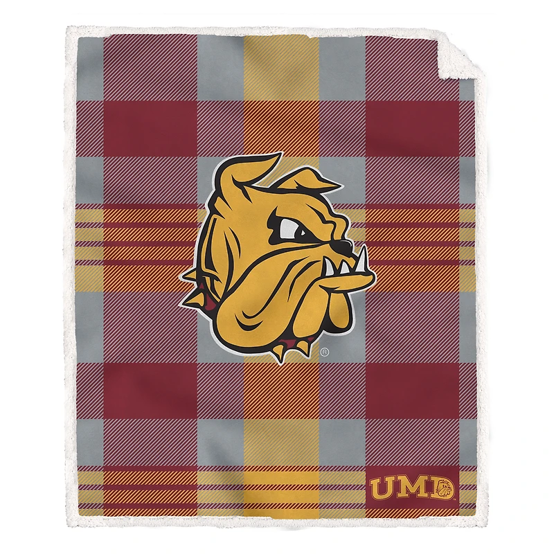 Pegasus Minnesota Duluth Bulldogs 60” x 70” Plaid Steel Ultra Cozy Sherpa Blanket