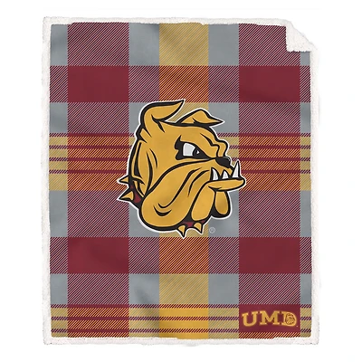 Pegasus Minnesota Duluth Bulldogs 60” x 70” Plaid Steel Ultra Cozy Sherpa Blanket