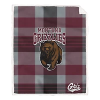 Pegasus Montana Grizzlies 60” x 70” Plaid Steel Ultra Cozy Sherpa Blanket