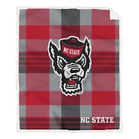 Pegasus NC State Wolfpack 60” x 70” Plaid Steel Ultra Cozy Sherpa Blanket