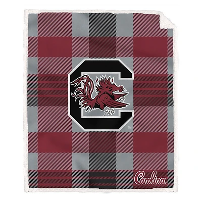 Pegasus South Carolina Gamecocks 60” x 70” Plaid Steel Ultra Cozy Sherpa Blanket