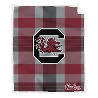 Pegasus South Carolina Gamecocks 60” x 70” Plaid Steel Ultra Cozy Sherpa Blanket