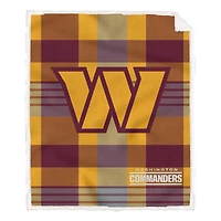 Pegasus Washington Commanders 60” x 70” Plaid Steel Ultra Cozy Sherpa Blanket