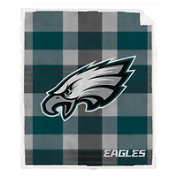 Pegasus Philadelphia Eagles 60” x 70” Plaid Steel Ultra Cozy Sherpa Blanket