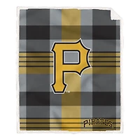 Pegasus Pittsburgh Pirates 60” x 70” Plaid Steel Ultra Cozy Sherpa Blanket