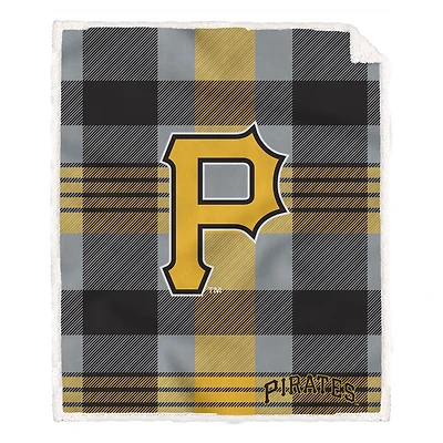 Pegasus Pittsburgh Pirates 60” x 70” Plaid Steel Ultra Cozy Sherpa Blanket