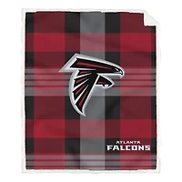 Pegasus Atlanta Falcons 60” x 70” Plaid Steel Ultra Cozy Sherpa Blanket