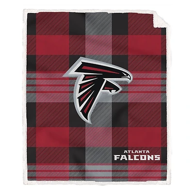 Pegasus Atlanta Falcons 60” x 70” Plaid Steel Ultra Cozy Sherpa Blanket