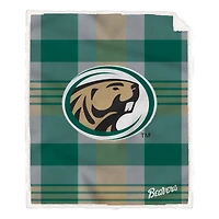 Pegasus Bemidji State Beavers 60” x 70” Plaid Steel Ultra Cozy Sherpa Blanket