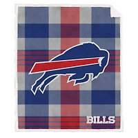 Pegasus Buffalo Bills 60” x 70” Plaid Steel Ultra Cozy Sherpa Blanket