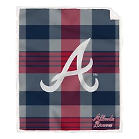 Pegasus Atlanta Braves 60” x 70” Plaid Steel Ultra Cozy Sherpa Blanket