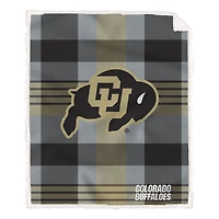 Pegasus Colorado Buffaloes 60” x 70” Plaid Steel Ultra Cozy Sherpa Blanket