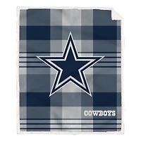 Pegasus Dallas Cowboys 60” x 70” Plaid Steel Ultra Cozy Sherpa Blanket