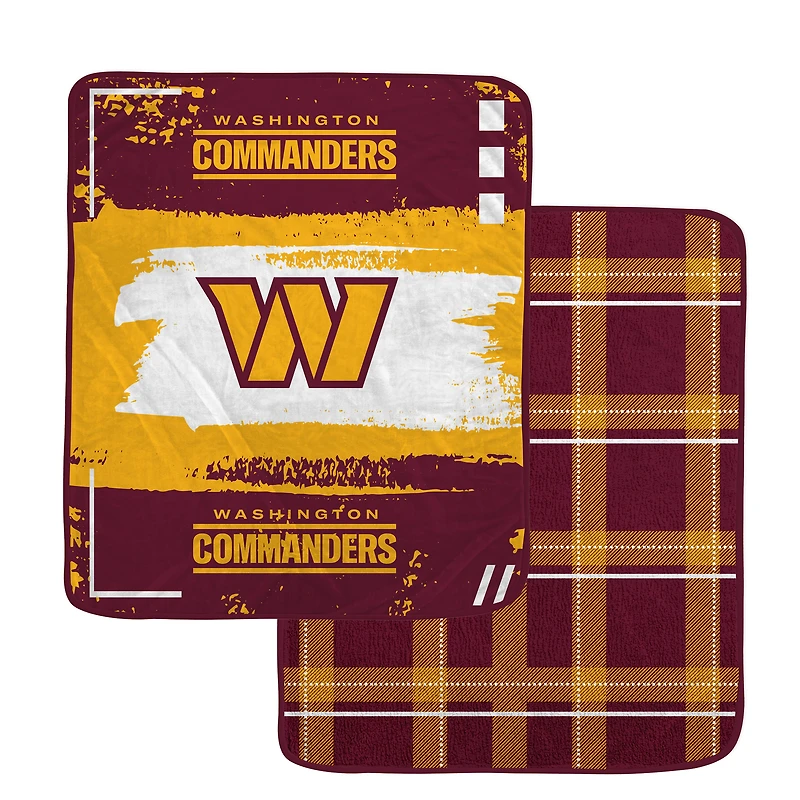 Pegasus Washington Commanders 60” x 70” Distressed Plaid Blanket