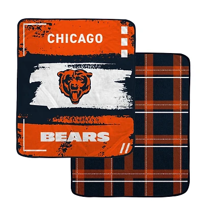 Pegasus Chicago Bears 60” x 70” Distressed Plaid Blanket