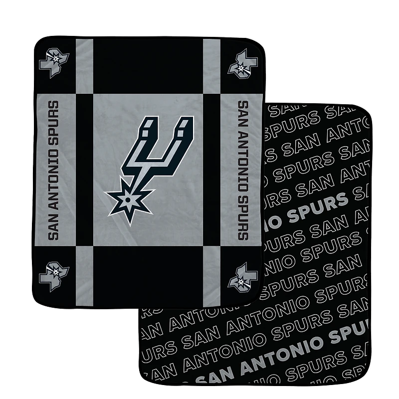 Pegasus San Antonio Spurs 60” x 70” Reverse Block Wordmark Double-Sided Blanket